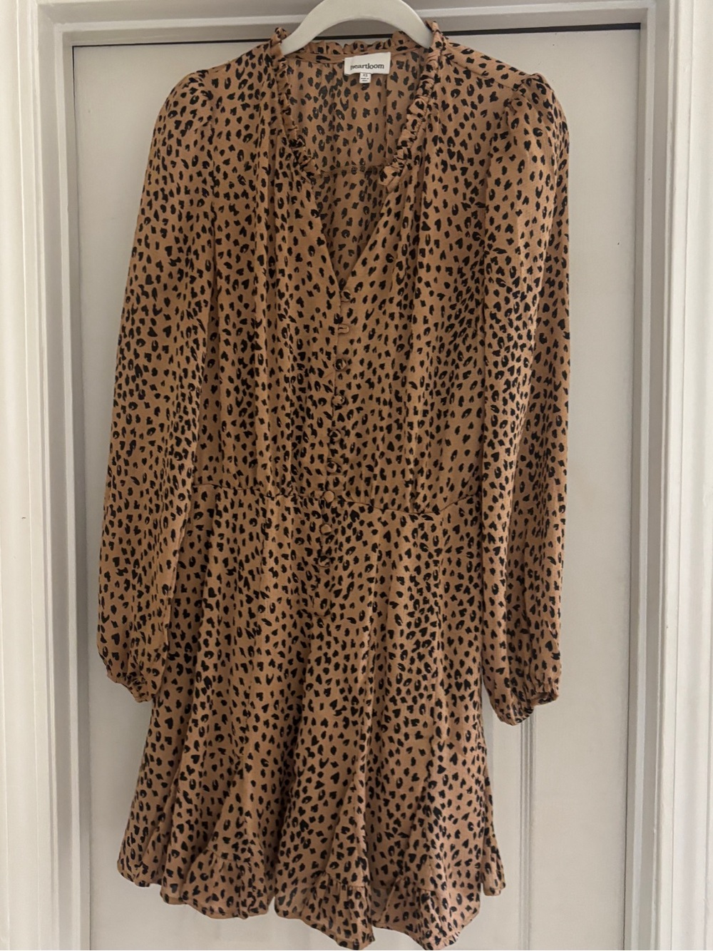 Heartloom (by heirloom) Tan Leopard Print Long Sleeve Mini Dress